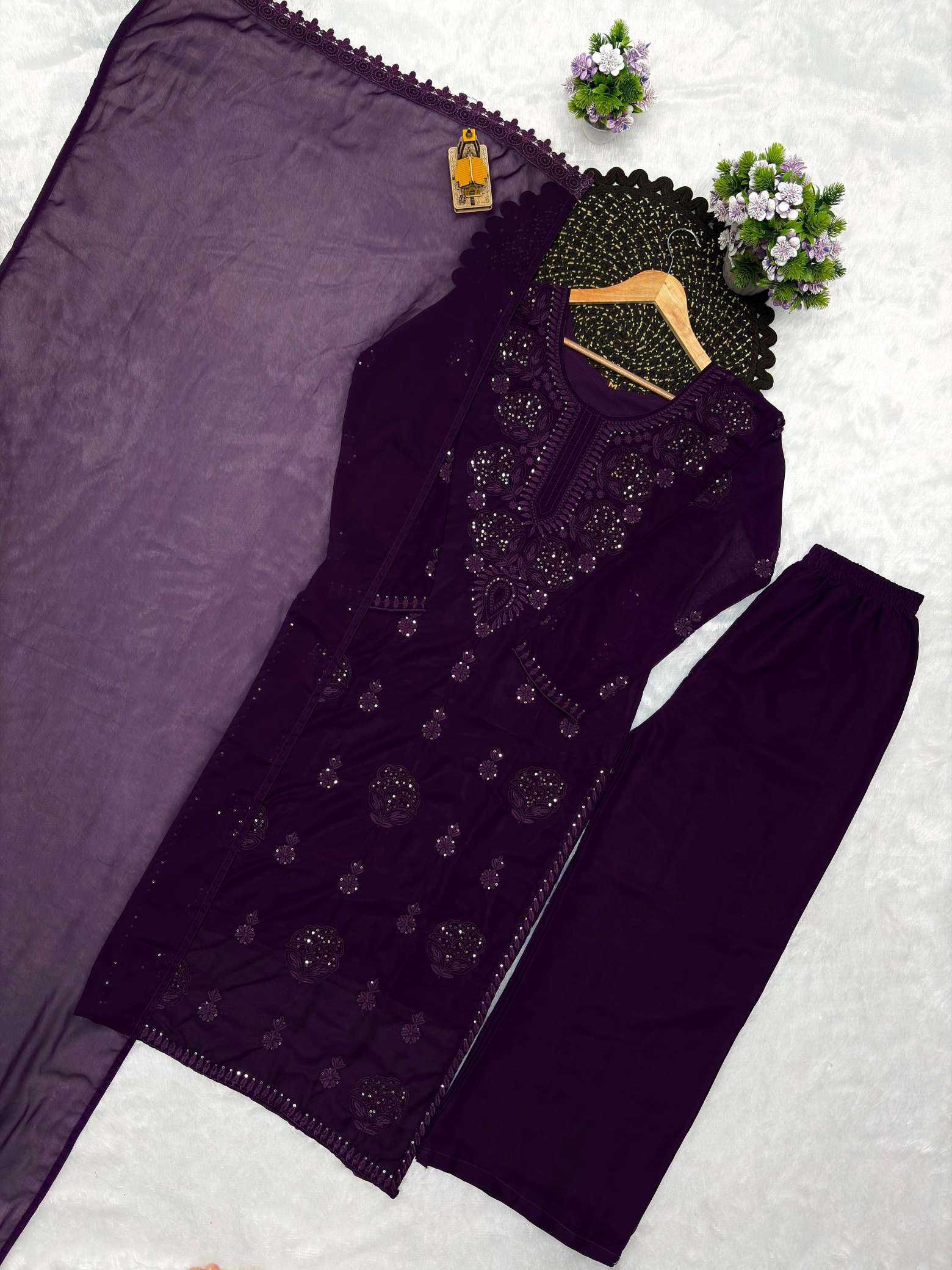 YNF Wholesale Faux Georgette Embroidery Suits KESH155 013 | Surat Manufacturer