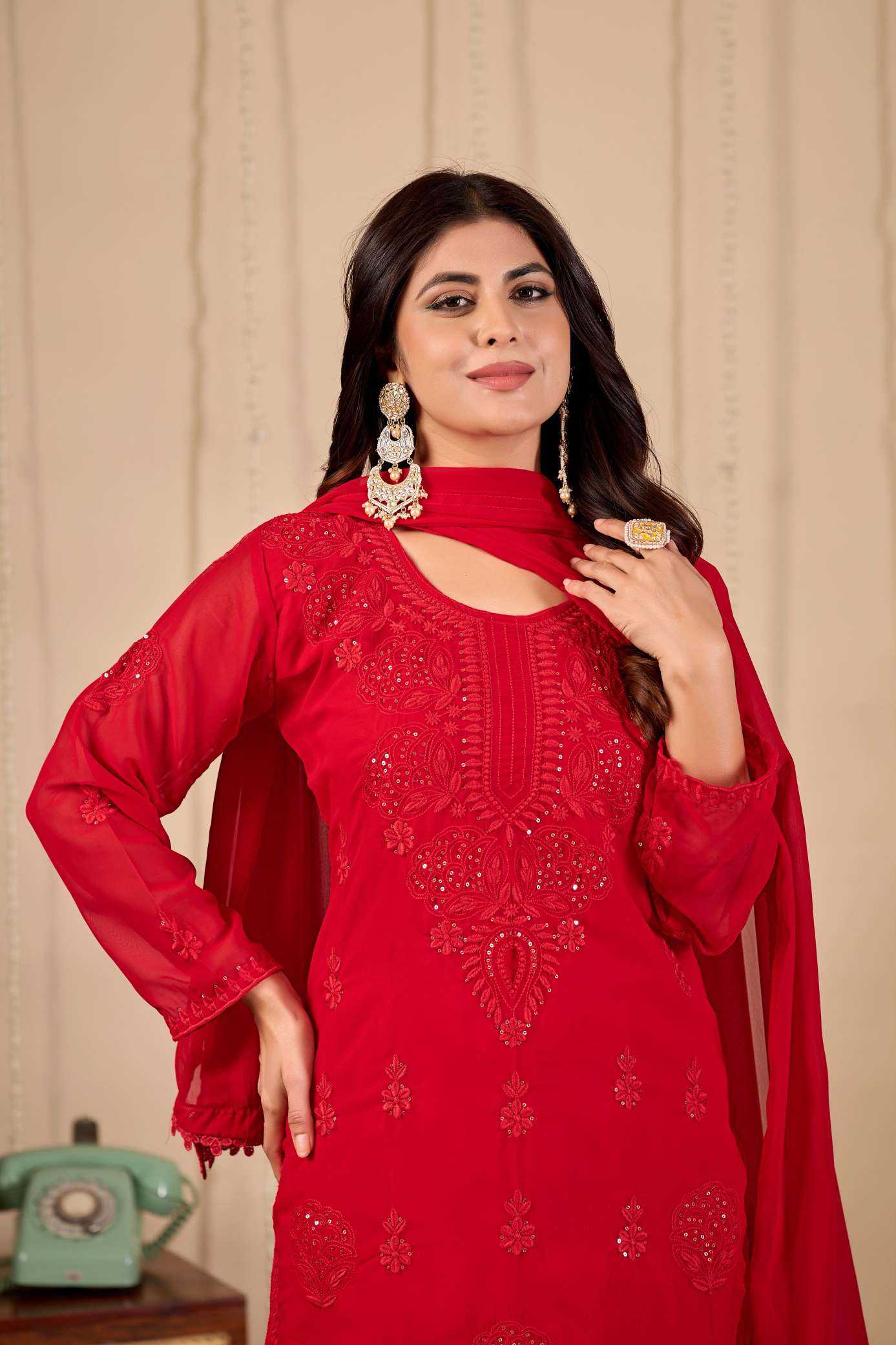 YNF Wholesale Faux Georgette Embroidery Suits KESH155 013 | Surat Manufacturer