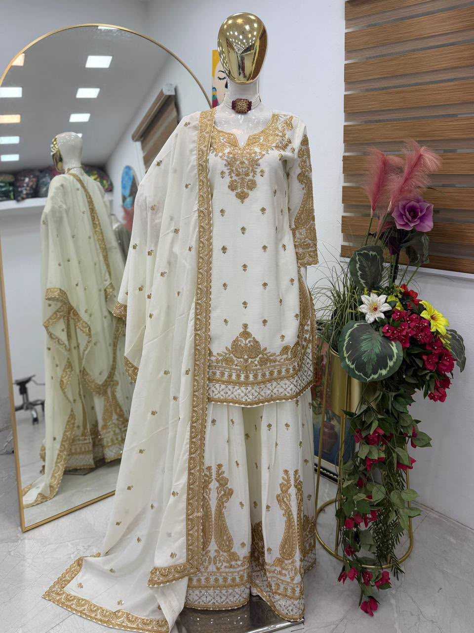 YNF Wholesale Chinon Silk Sharara Salwar Suits KESH158 5067 | Surat Manufacturer
