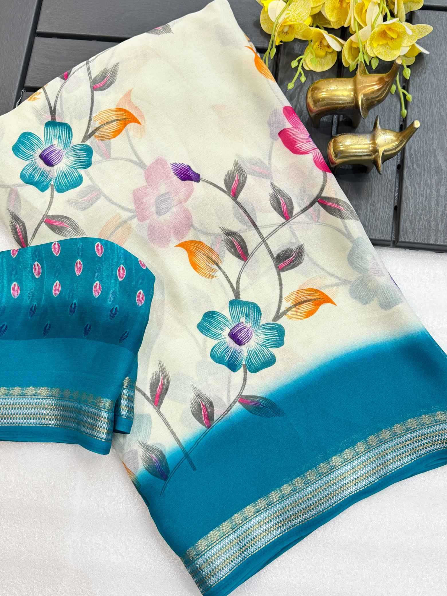 YNF Wholesale Heavy Silk Printed Silk Saree KESH187 Charita | Surat Manufacturer