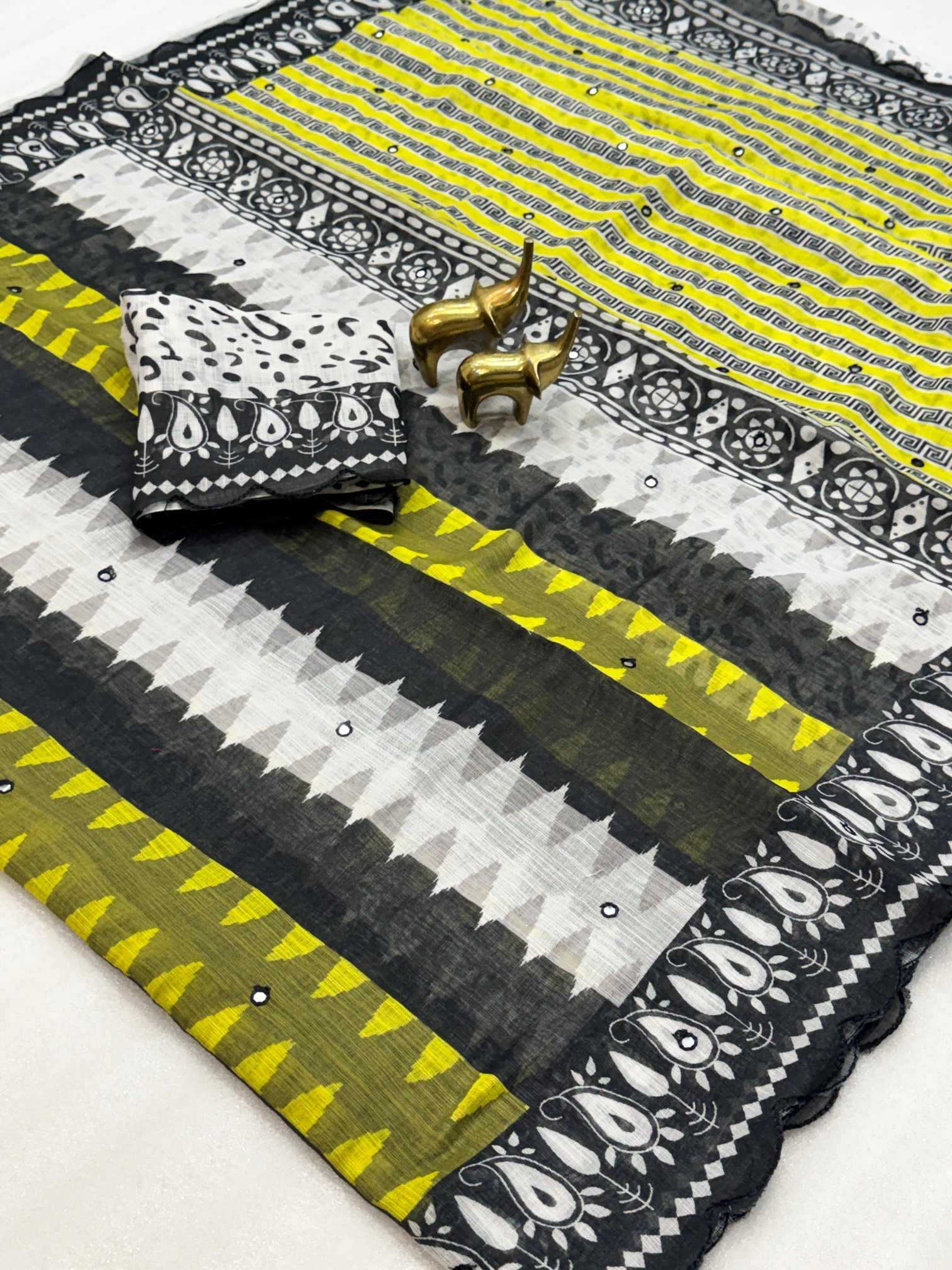 YNF Wholesale Cotton Cotton Linen Sarees KESH187 Gajraj | Surat Manufacturer