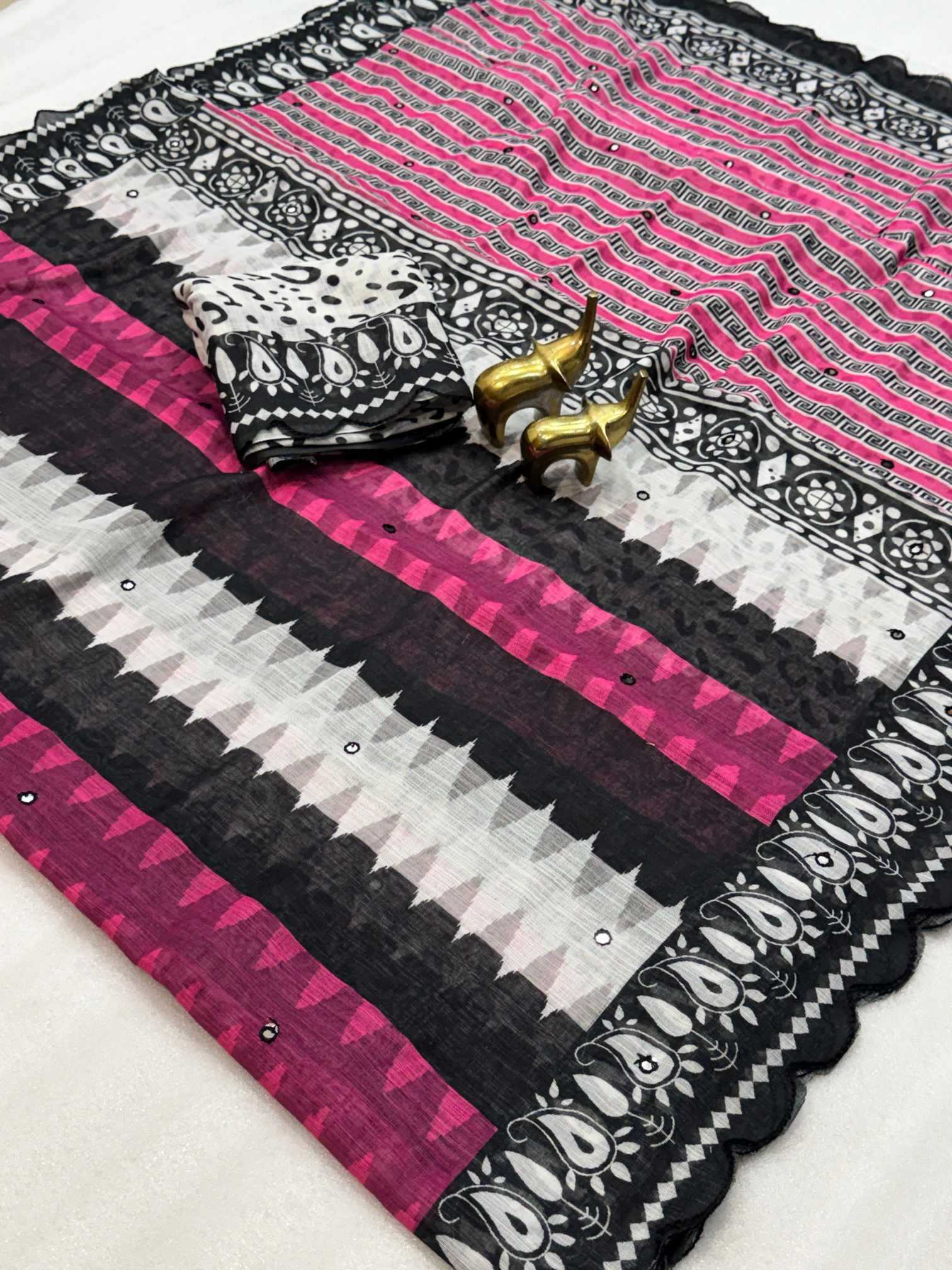 YNF Wholesale Cotton Cotton Linen Sarees KESH187 Gajraj | Surat Manufacturer