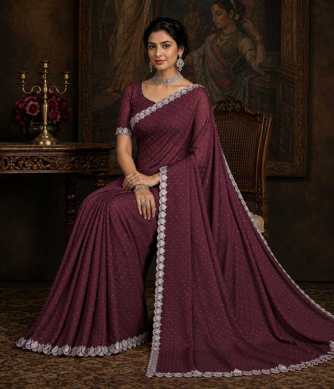 YNF Wholesale Chinon Designer Sarees KESH202 1 | Surat Manufacturer