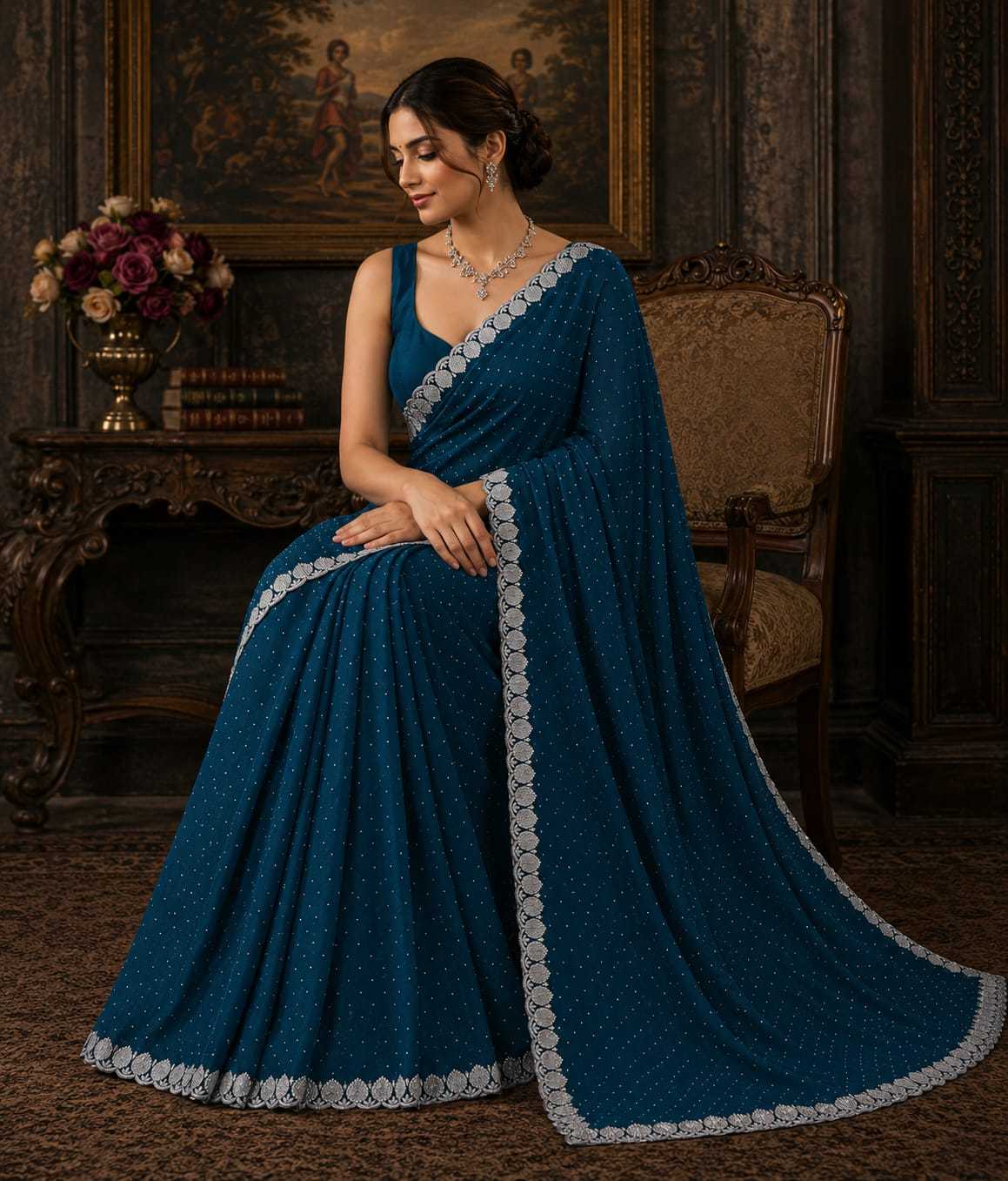 YNF Wholesale Chinon Designer Sarees KESH202 1 | Surat Manufacturer