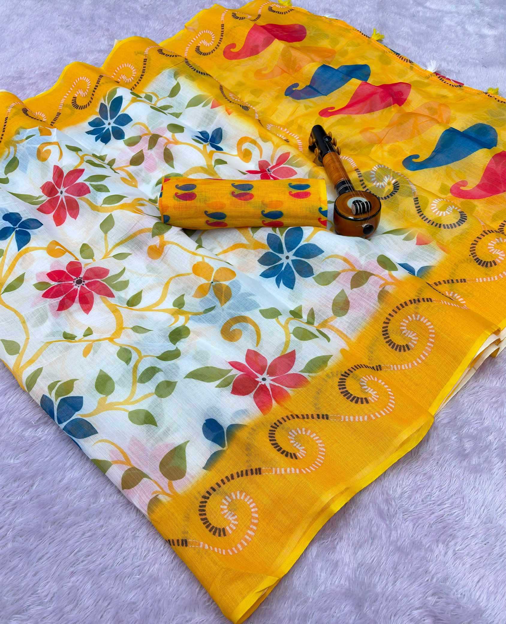 YNF Wholesale Linen Printed Sarees KESH205 Abhirami | Surat Manufacturer