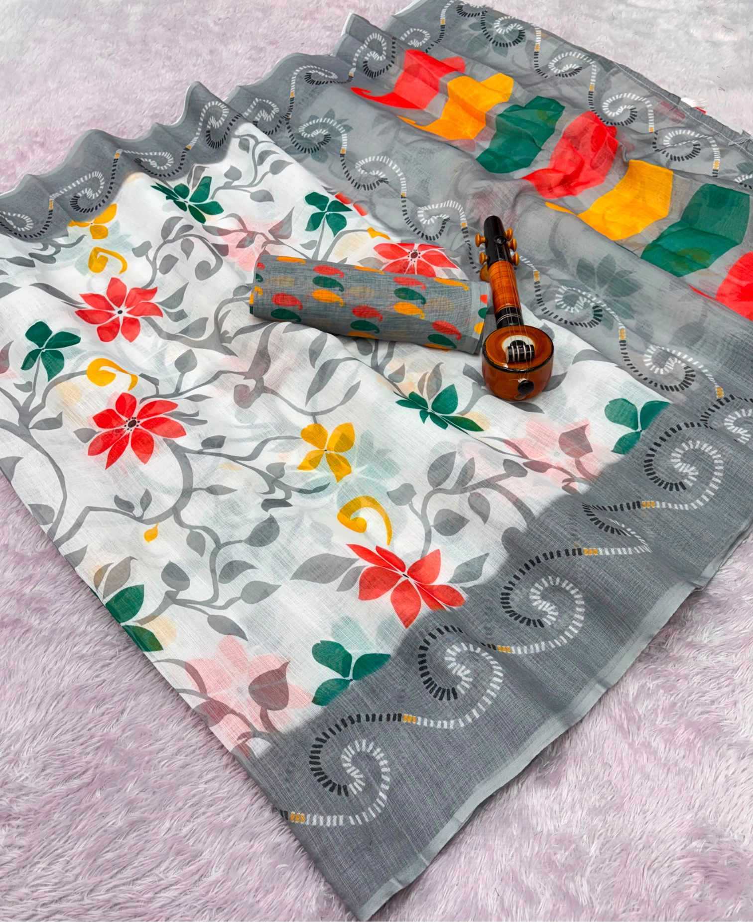YNF Wholesale Linen Printed Sarees KESH205 Abhirami | Surat Manufacturer