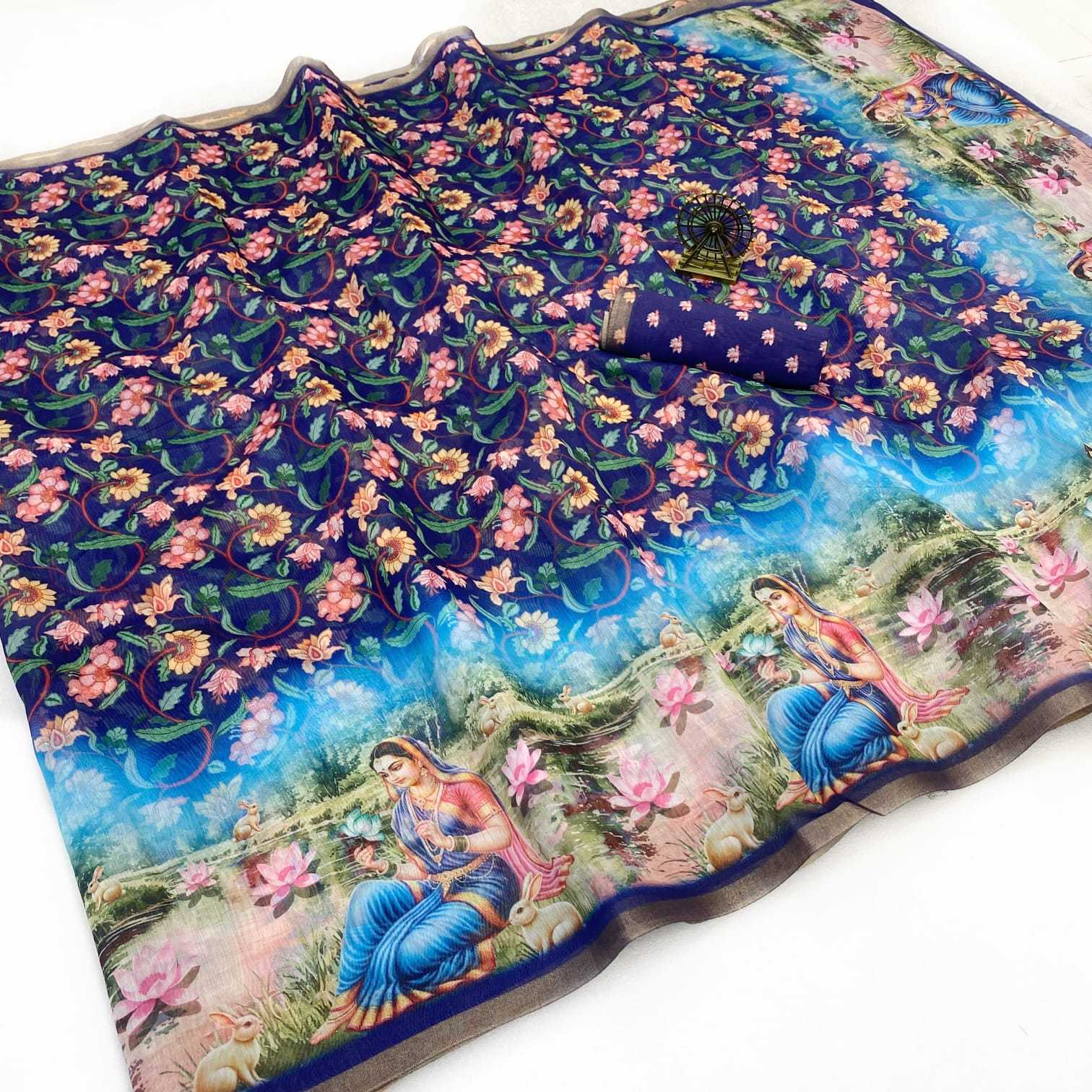 YNF Wholesale Chanderi Cotton Printed Sarees KESH207 Cha | Surat Manufacturer