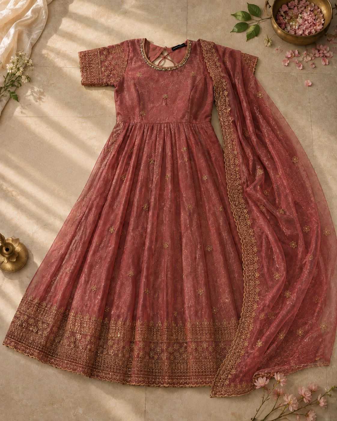 YNF Wholesale Space Silk Anarkali Gown KESH210 Mayuri Mauv | Surat Manufacturer