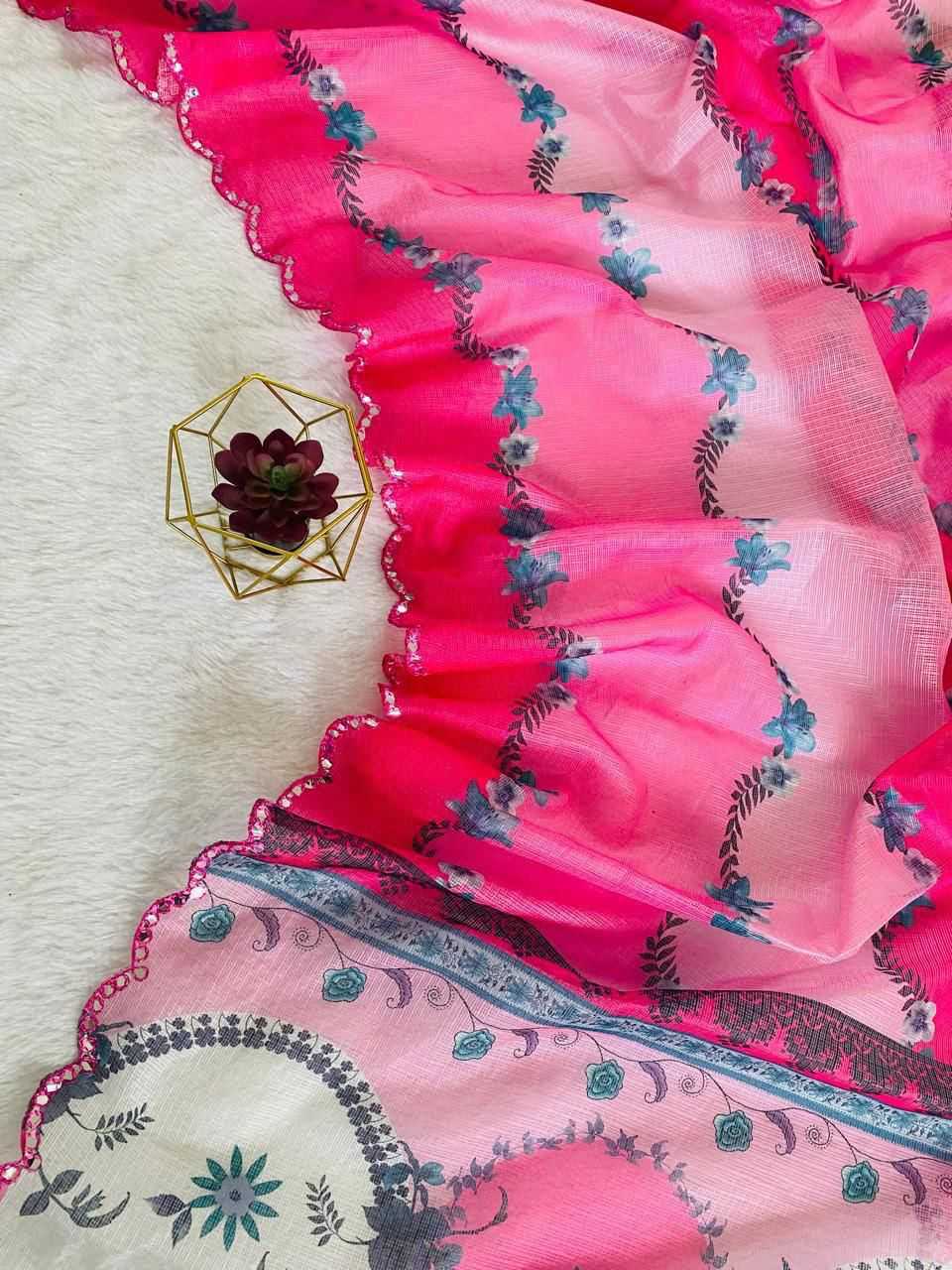 YNF Wholesale Kota Chex Cutwork Saree KESH419 Checks | Surat Manufacturer