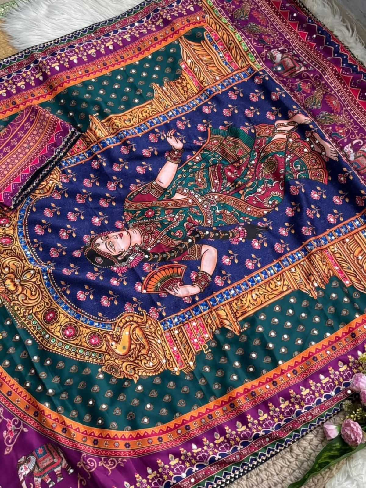 YNF Wholesale Japan Sartin Hand Work Sarees KESH419 FAB | Surat Manufacturer