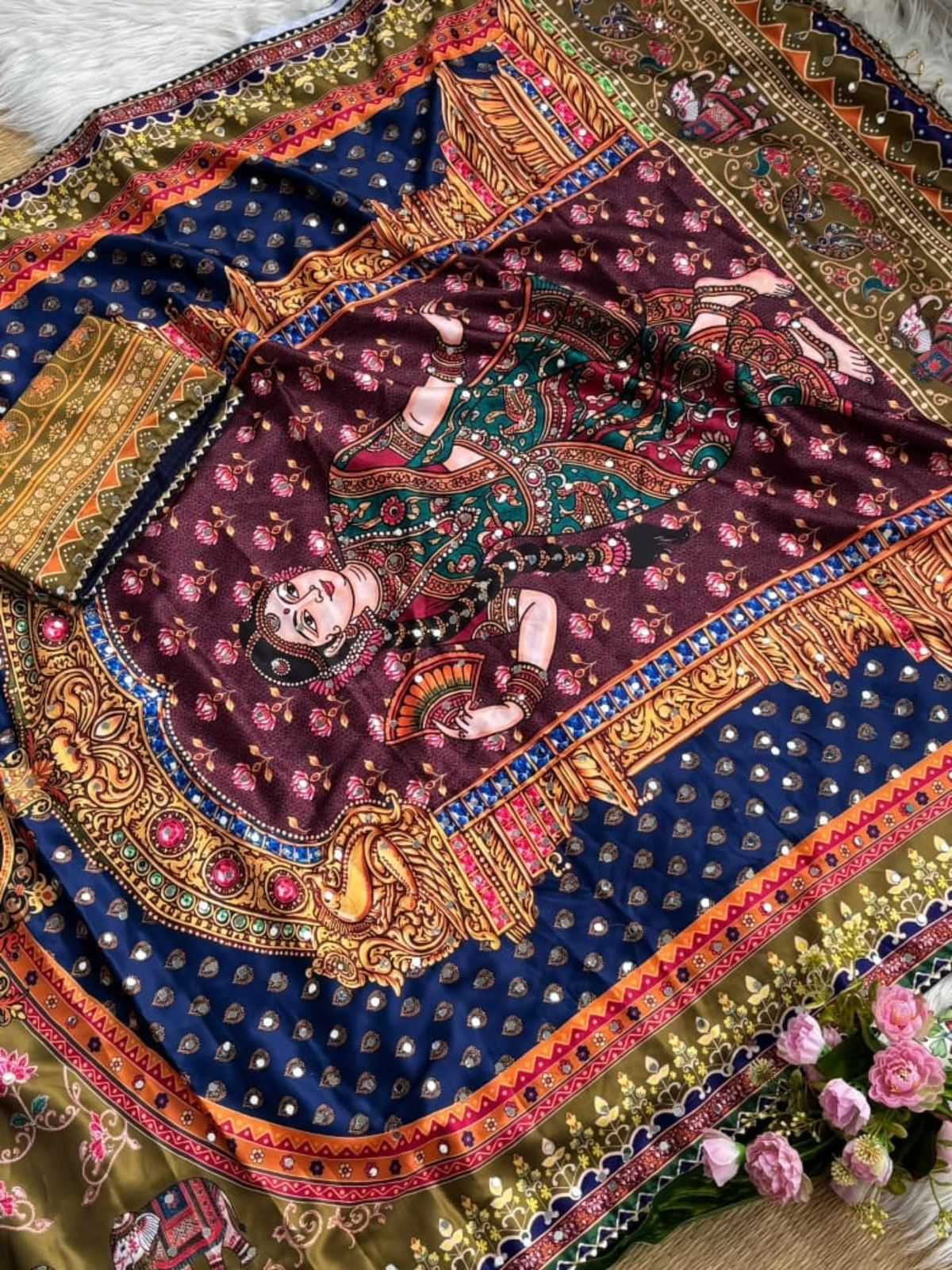 YNF Wholesale Japan Sartin Hand Work Sarees KESH419 FAB | Surat Manufacturer