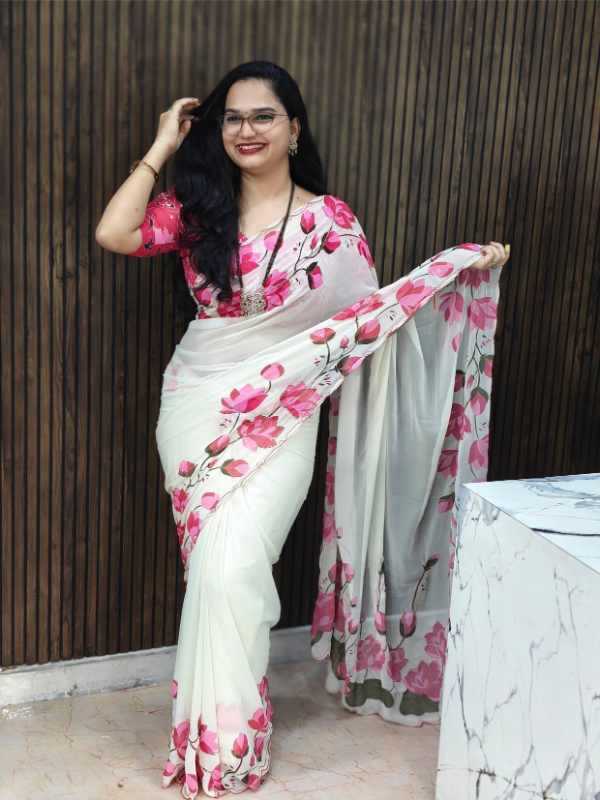 YNF Wholesale Georgette Fancy Sarees KESH419 Floral | Surat Manufacturer