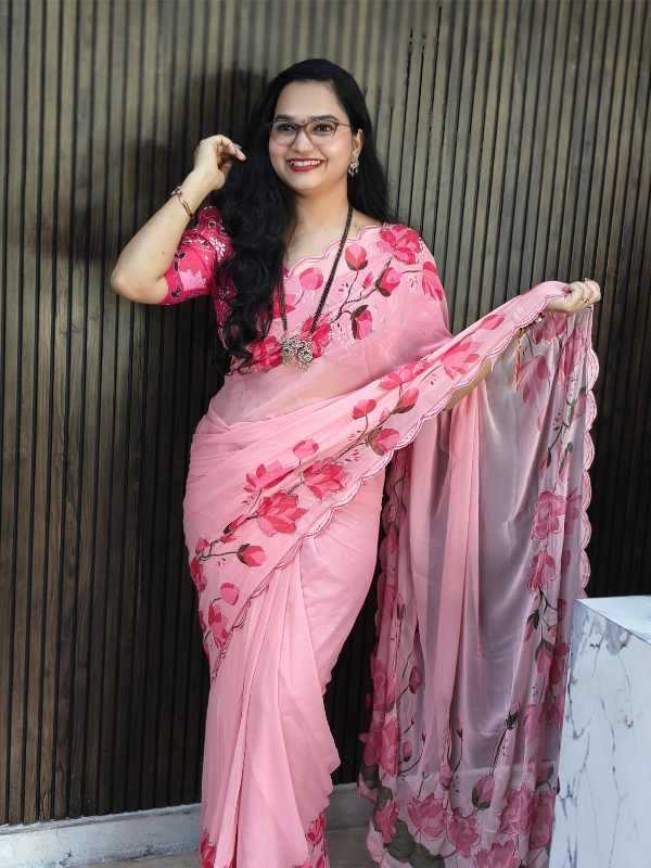 YNF Wholesale Georgette Fancy Sarees KESH419 Floral | Surat Manufacturer