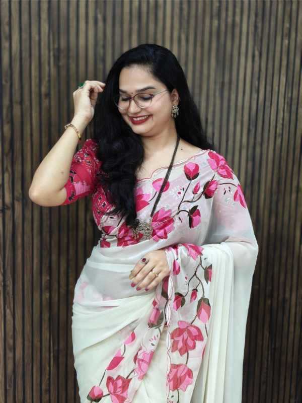 YNF Wholesale Georgette Fancy Sarees KESH419 Floral | Surat Manufacturer