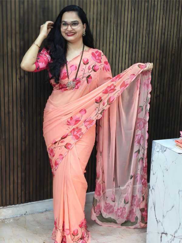 YNF Wholesale Georgette Fancy Sarees KESH419 Floral | Surat Manufacturer