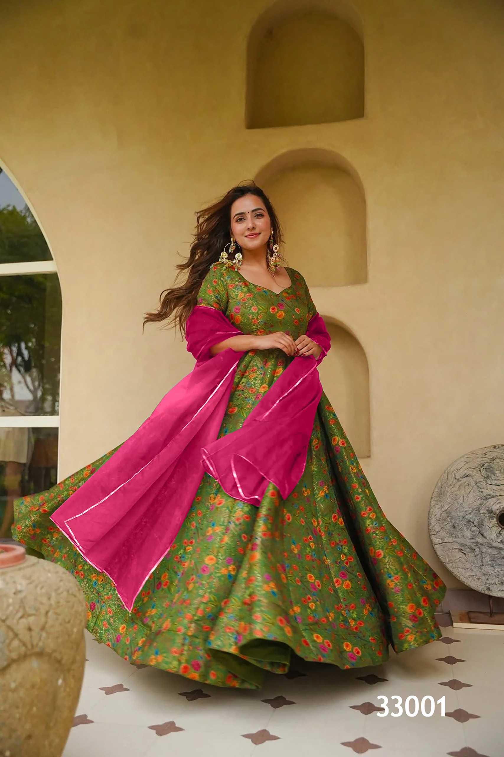 YNF Wholesale Silk Printed Gowns KESH448 33005 | Surat Manufacturer
