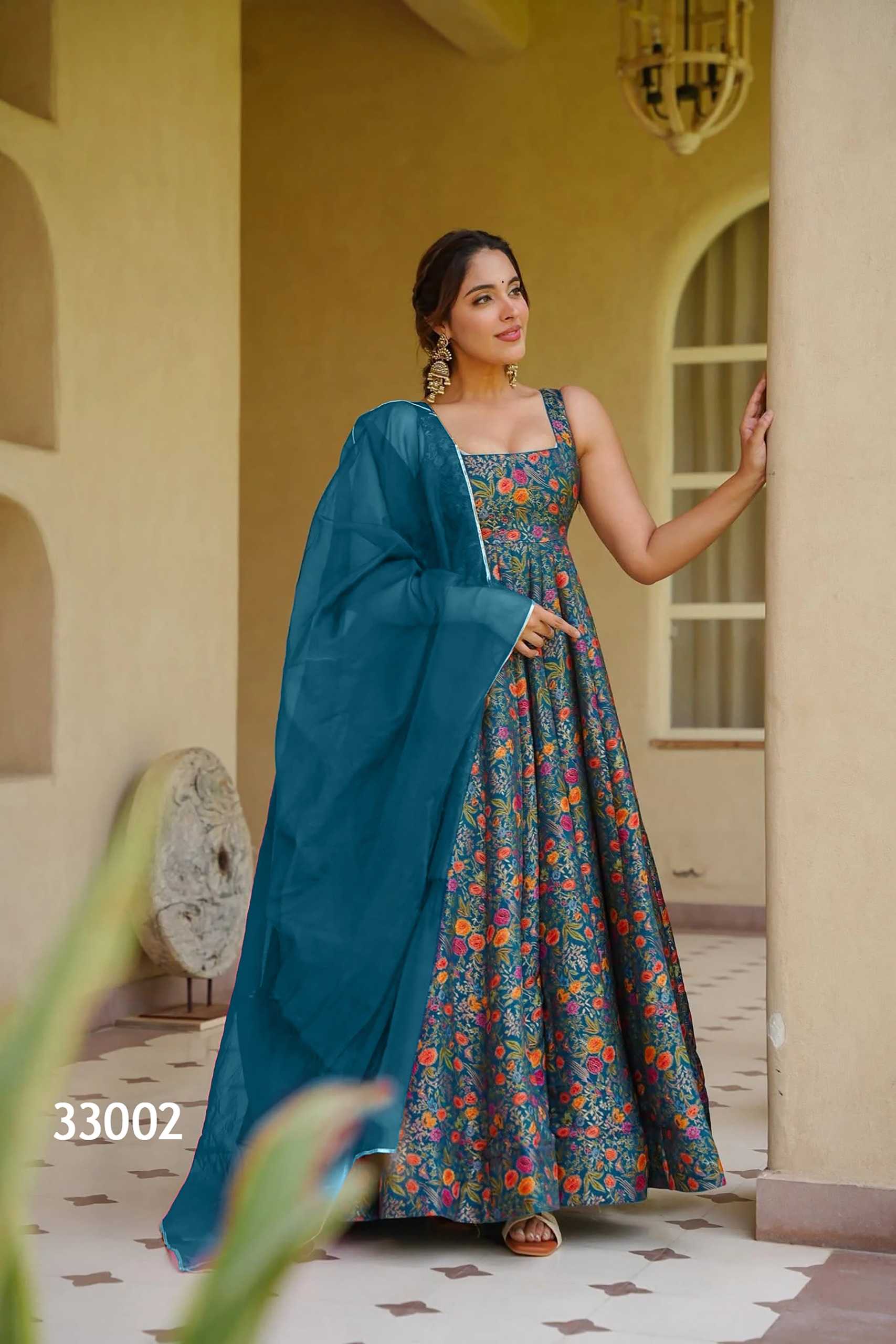 YNF Wholesale Silk Printed Gowns KESH448 33005 | Surat Manufacturer