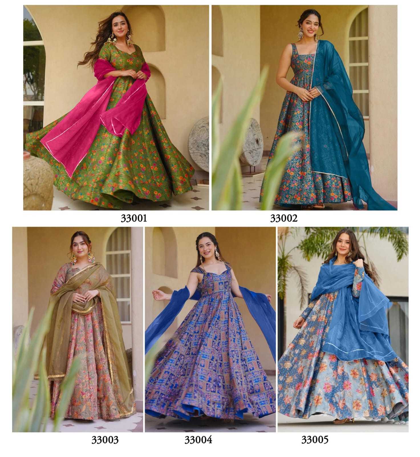 YNF Wholesale Silk Printed Gowns KESH448 33005 | Surat Manufacturer