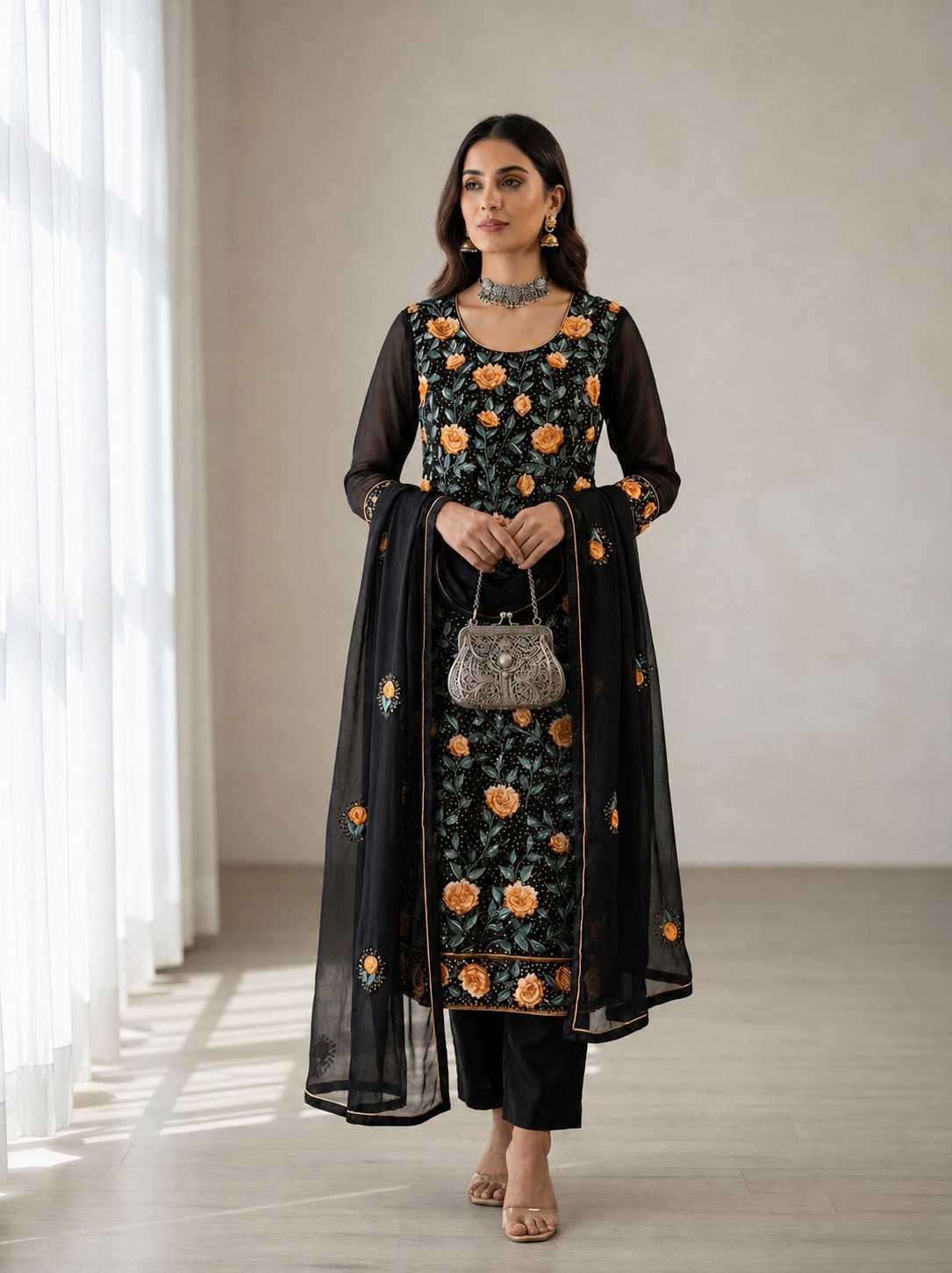 YNF Wholesale Georgette Embroidery Suits KESH448 7054 | Surat Manufacturer