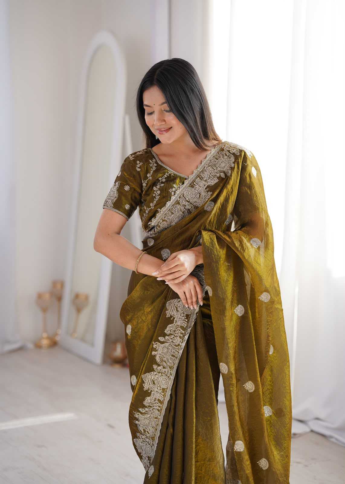 YNF Wholesale Crunchi Fancy Sarees KESH491 8002 | Surat Manufacturer