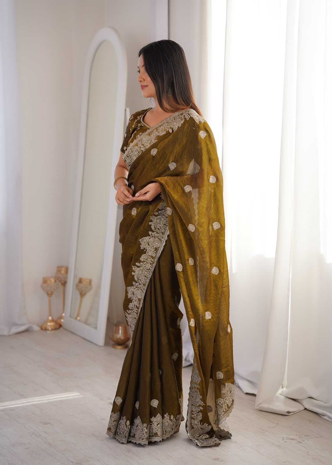 YNF Wholesale Crunchi Fancy Sarees KESH491 8002 | Surat Manufacturer