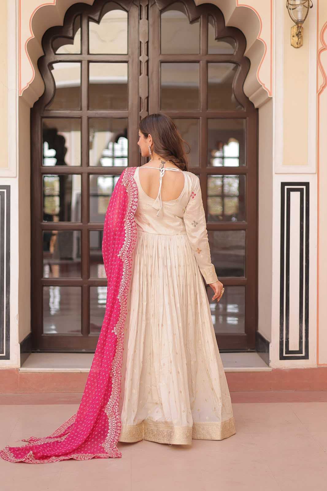 YNF Wholesale Jacquard Embroidery Gowns KESH491 9249 | Surat Manufacturer