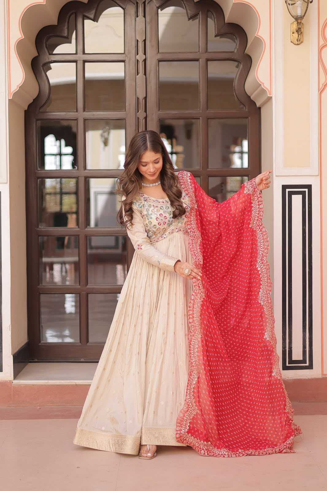YNF Wholesale Jacquard Embroidery Gowns KESH491 9249 | Surat Manufacturer
