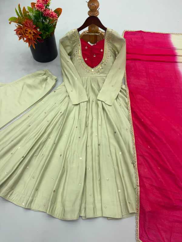 YNF Wholesale Heavy Roman Silk Embroidery Gowns KESH499 5023 | Surat Manufacturer