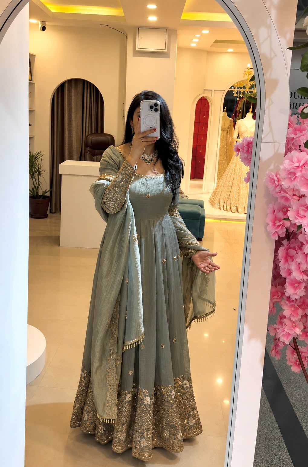 YNF Wholesale Cotton Embroidery Gowns KESH499 550 | Surat Manufacturer