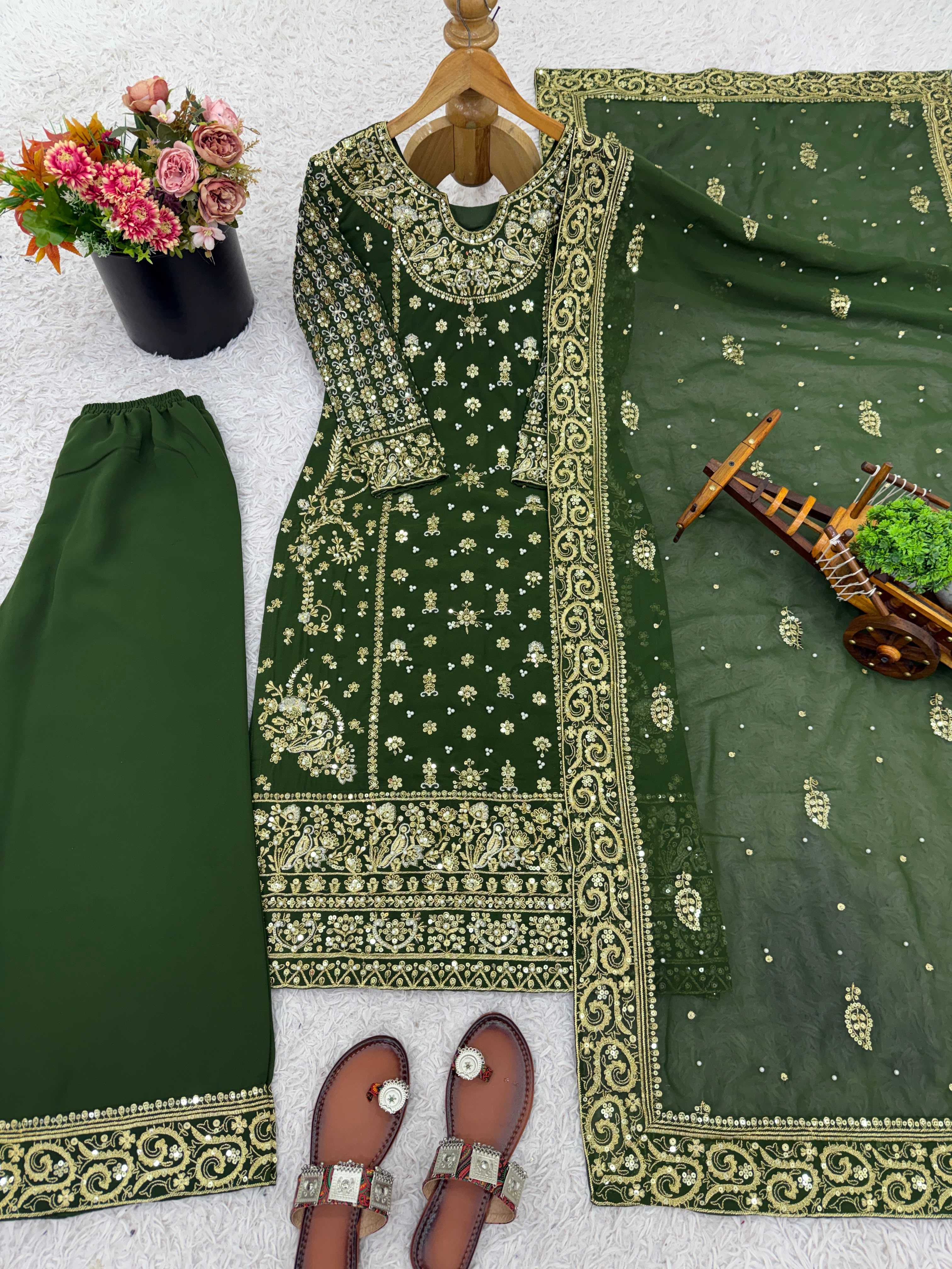 YNF Wholesale Faux Georgette Embroidery Suits KESH499 879 | Surat Manufacturer