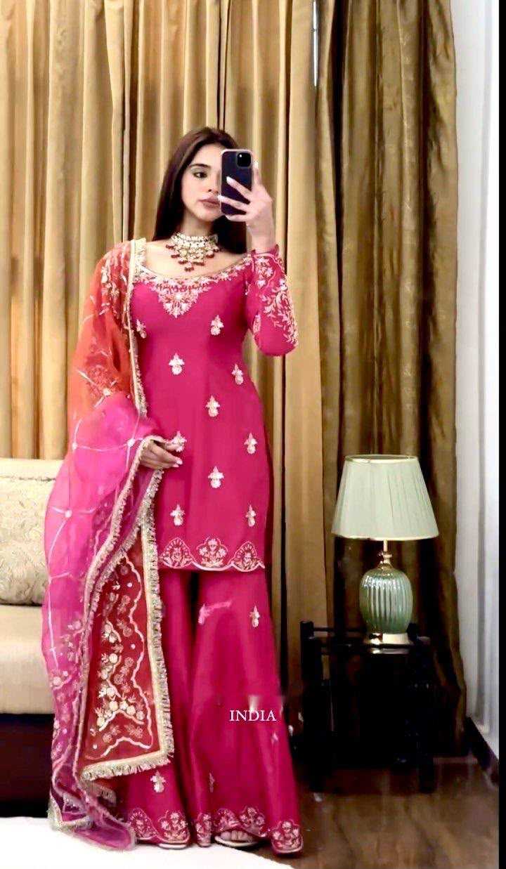 YNF Wholesale Chinon Silk Sharara Salwar Suits KESH506 1223 | Surat Manufacturer