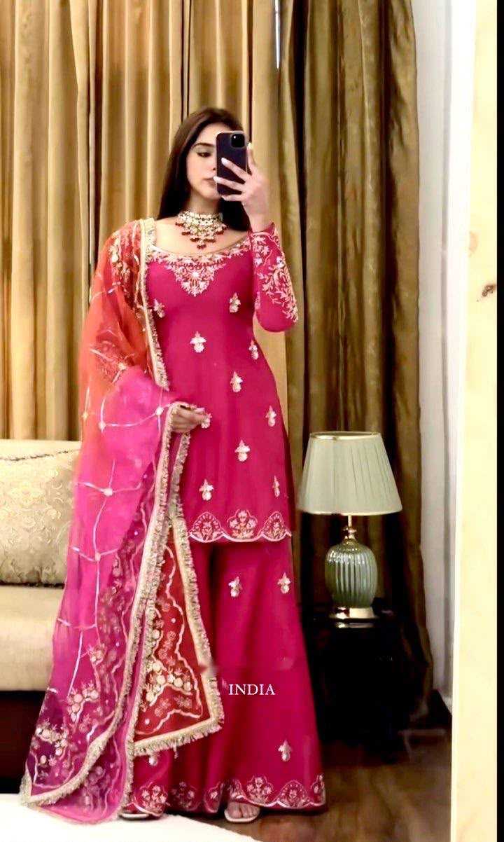 YNF Wholesale Chinon Silk Sharara Salwar Suits KESH506 1223 | Surat Manufacturer