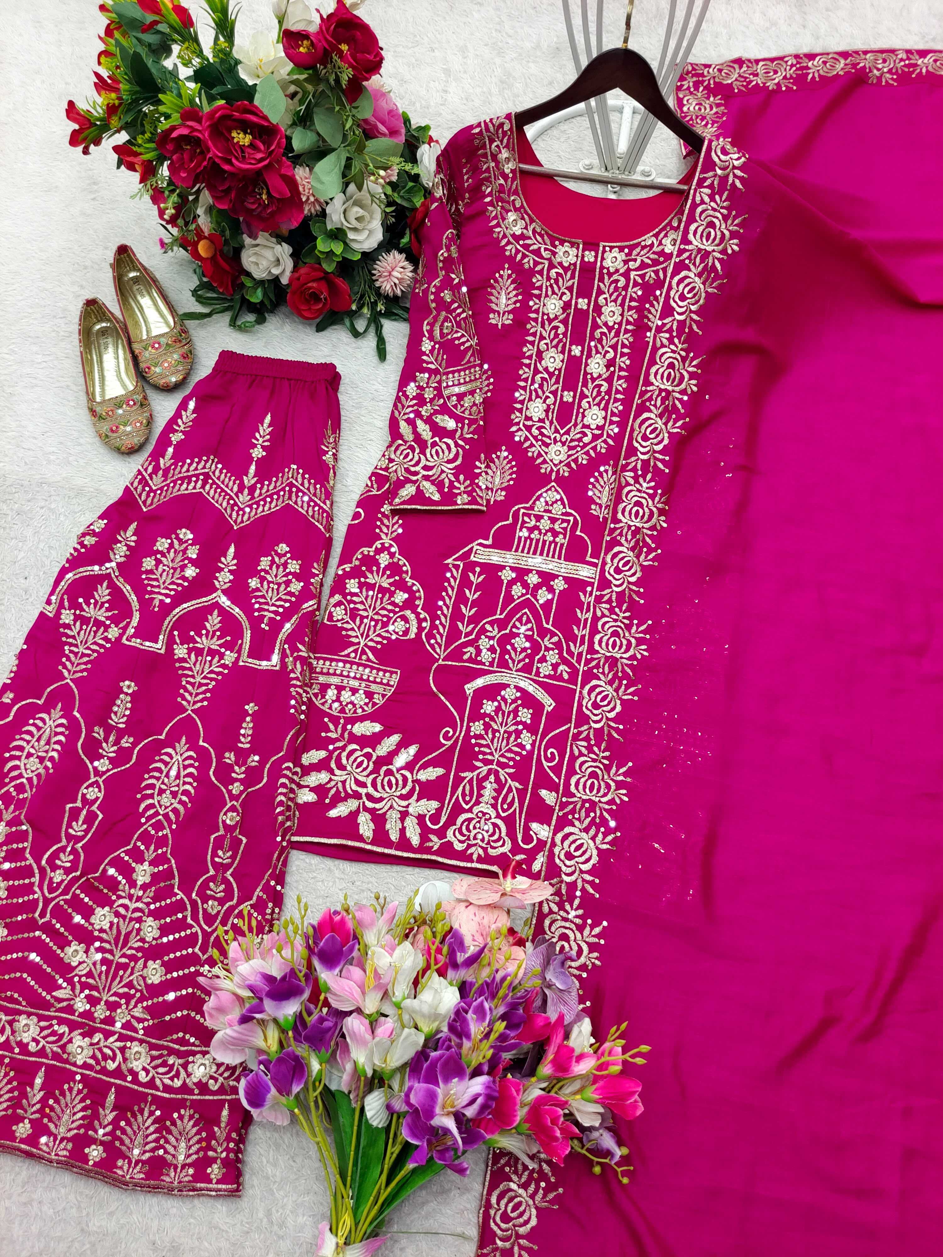 YNF Wholesale Vichitra Silk Sharara Salwar Suits KESH506 1248 | Surat Manufacturer