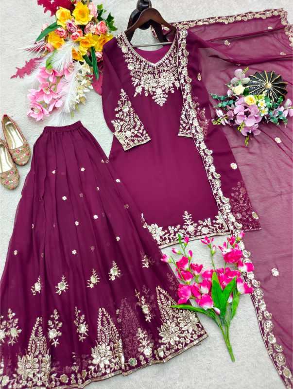 YNF Wholesale Faux Georgette Sharara Salwar Suits KESH506 1278 | Surat Manufacturer