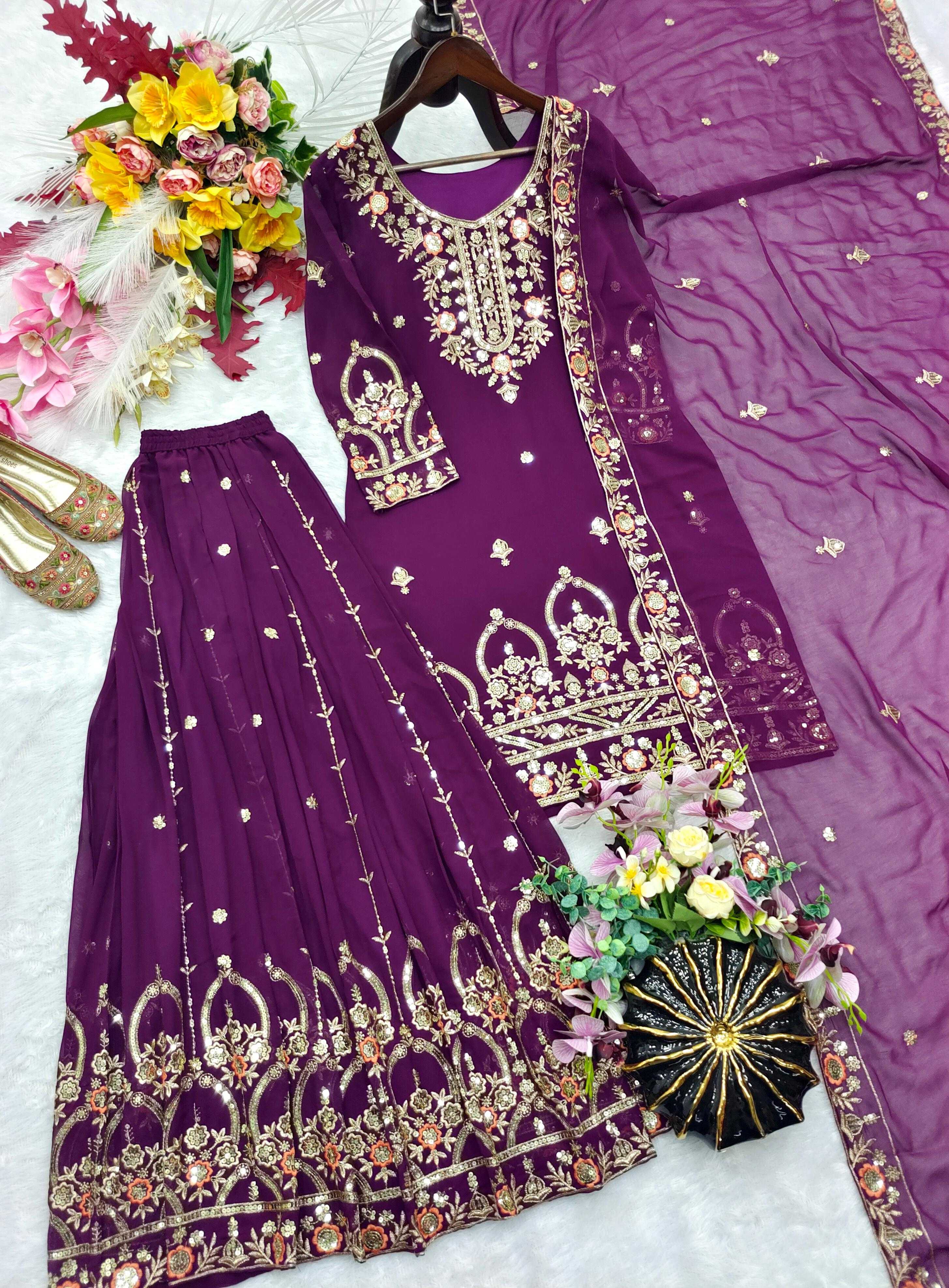 YNF Wholesale Faux Georgette Sharara Salwar Suits KESH506 1286 | Surat Manufacturer