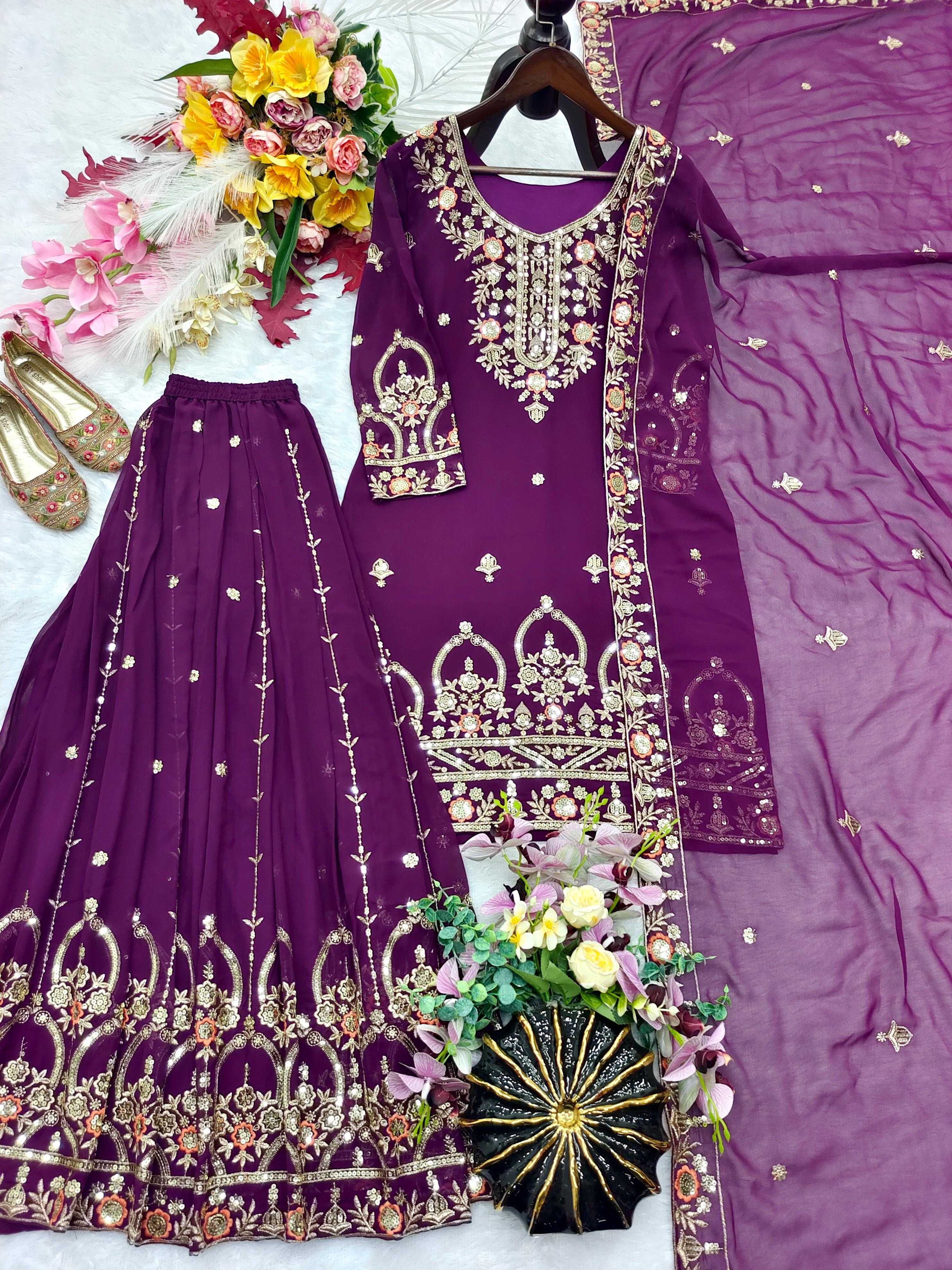YNF Wholesale Faux Georgette Sharara Salwar Suits KESH506 1286 | Surat Manufacturer