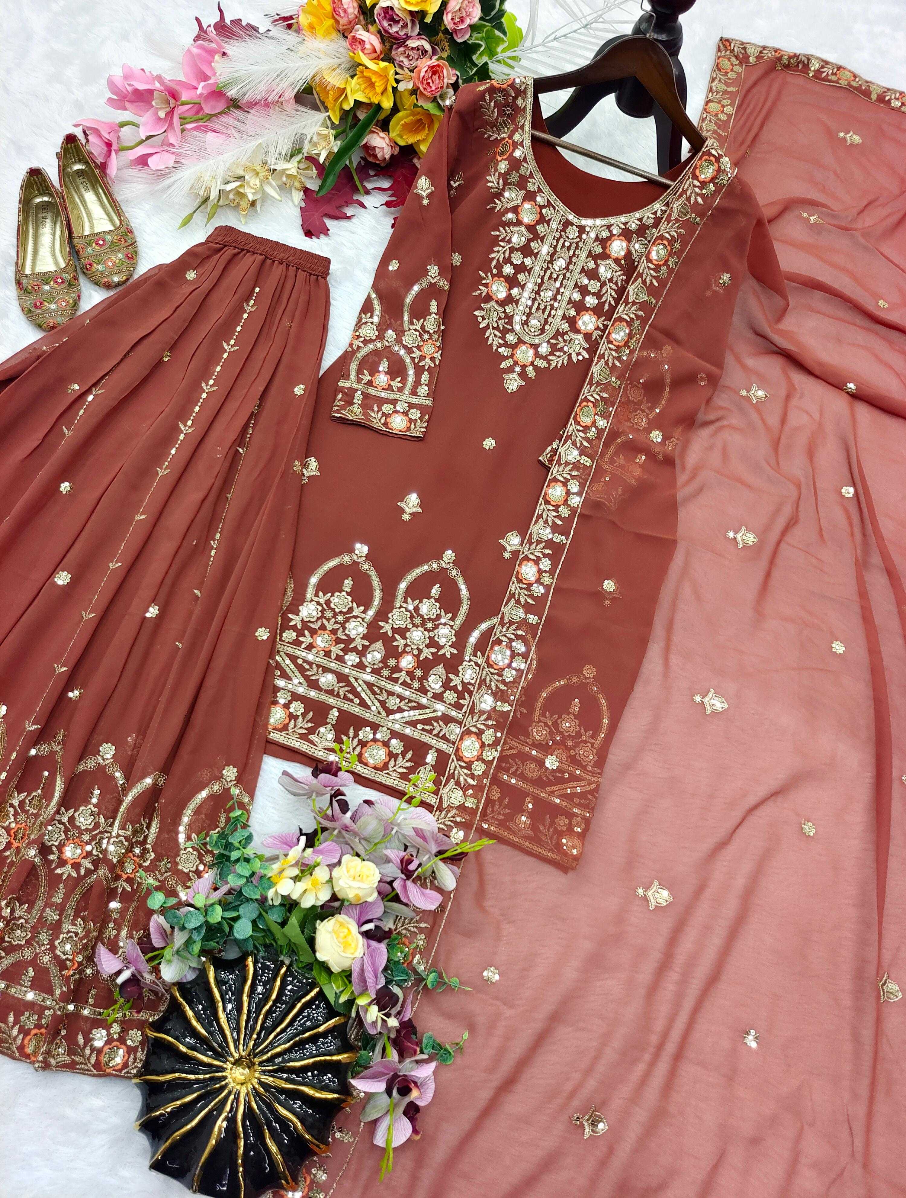 YNF Wholesale Faux Georgette Sharara Salwar Suits KESH506 1286 | Surat Manufacturer