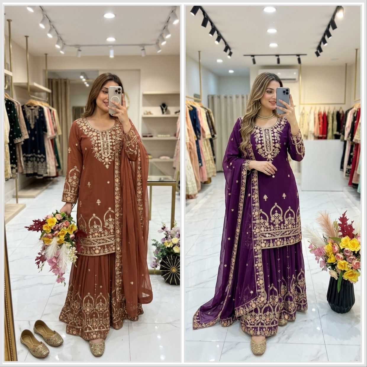 YNF Wholesale Faux Georgette Sharara Salwar Suits KESH506 1286 | Surat Manufacturer
