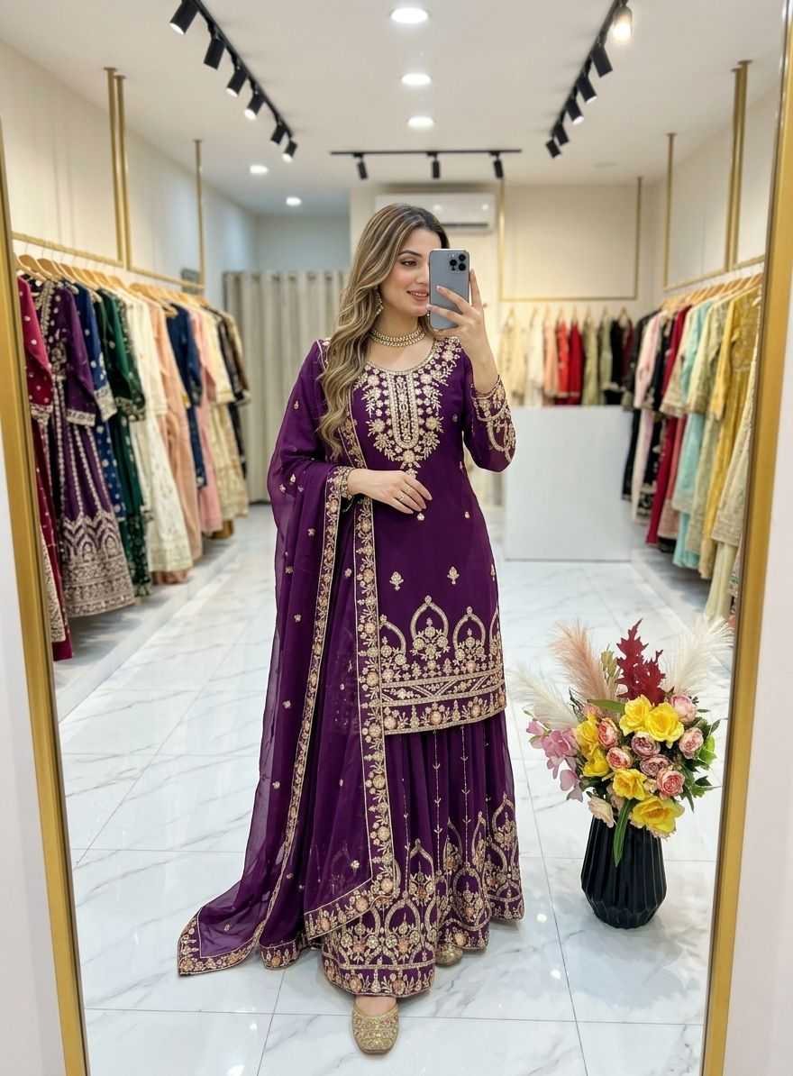 YNF Wholesale Faux Georgette Sharara Salwar Suits KESH506 1286 | Surat Manufacturer