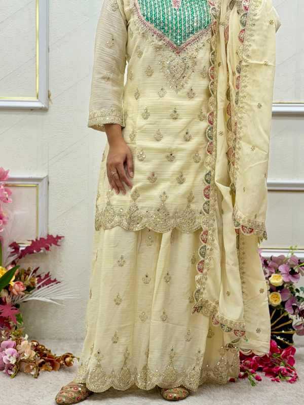 YNF Wholesale Chinon Silk Sharara Salwar Suits KESH506 6000 | Surat Manufacturer