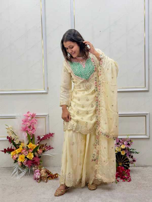 YNF Wholesale Chinon Silk Sharara Salwar Suits KESH506 6000 | Surat Manufacturer
