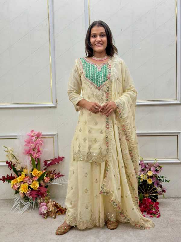 YNF Wholesale Chinon Silk Sharara Salwar Suits KESH506 6000 | Surat Manufacturer