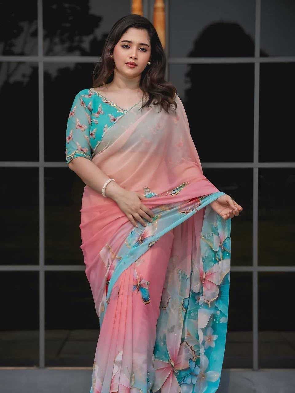 YNF Wholesale Georgette Printed Sarees KESH518 4401 | Surat Manufacturer