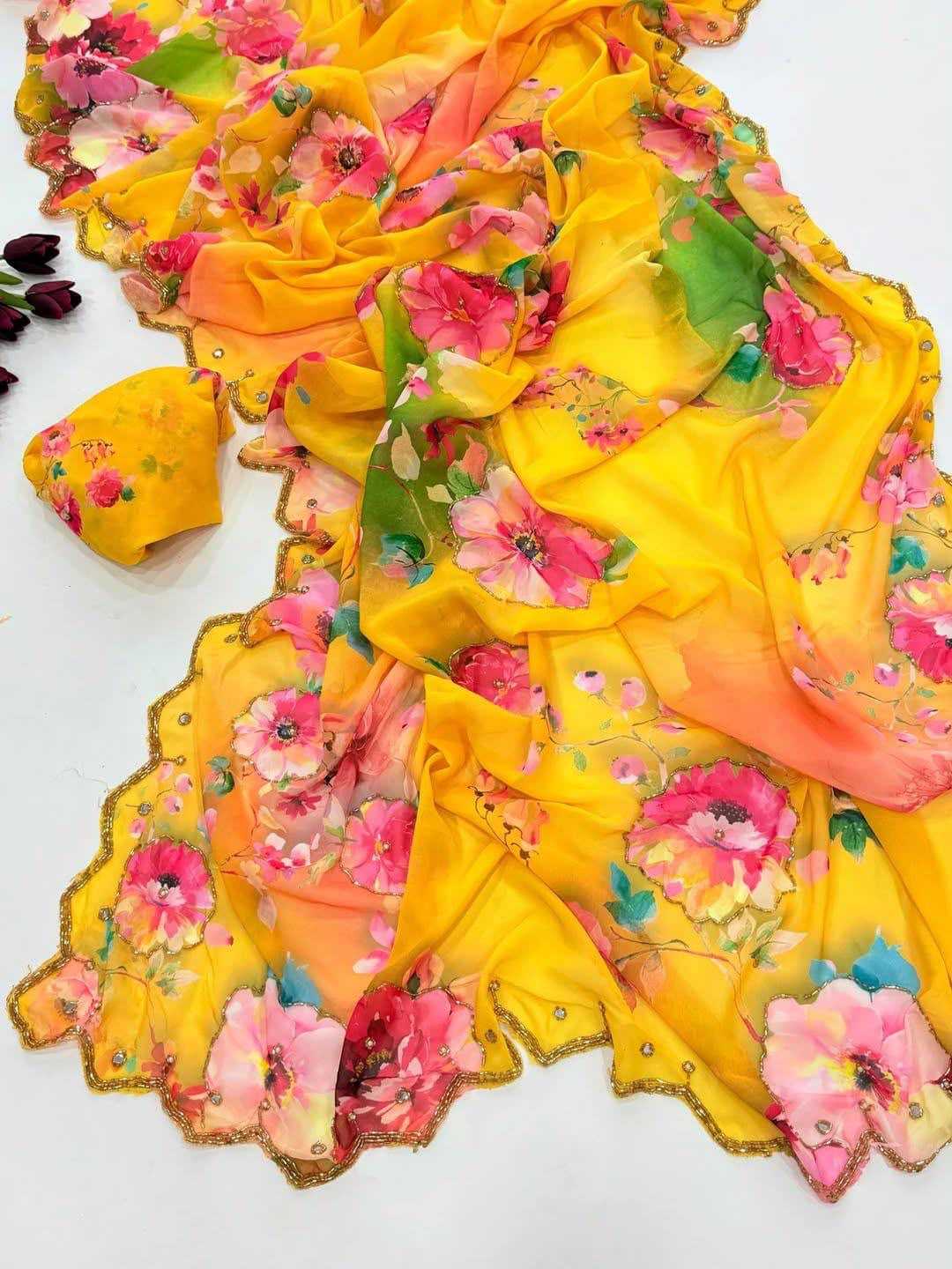 YNF Wholesale Georgette Printed Sarees KESH518 4426 | Surat Manufacturer