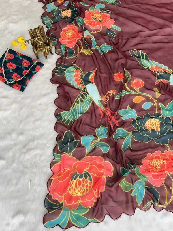 YNF Wholesale Georgette Fancy Sarees KESH518 4429 | Surat Manufacturer