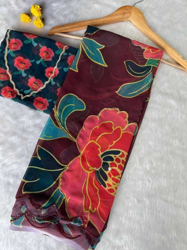 YNF Wholesale Georgette Fancy Sarees KESH518 4429 | Surat Manufacturer