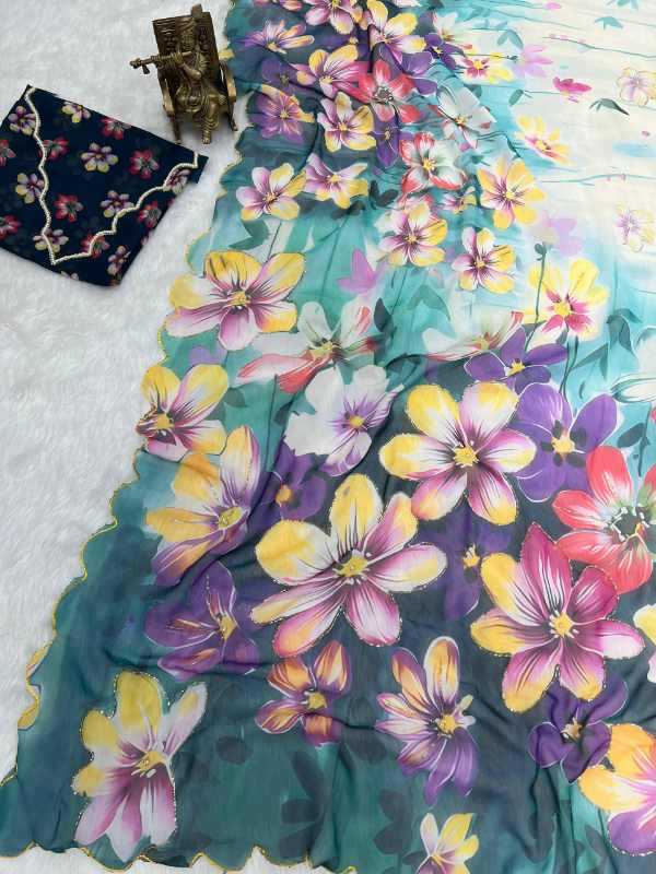 YNF Wholesale Georgette Printed Sarees KESH518 4431 | Surat Manufacturer