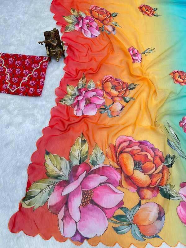 YNF Wholesale Georgette Printed Sarees KESH518 4431 | Surat Manufacturer