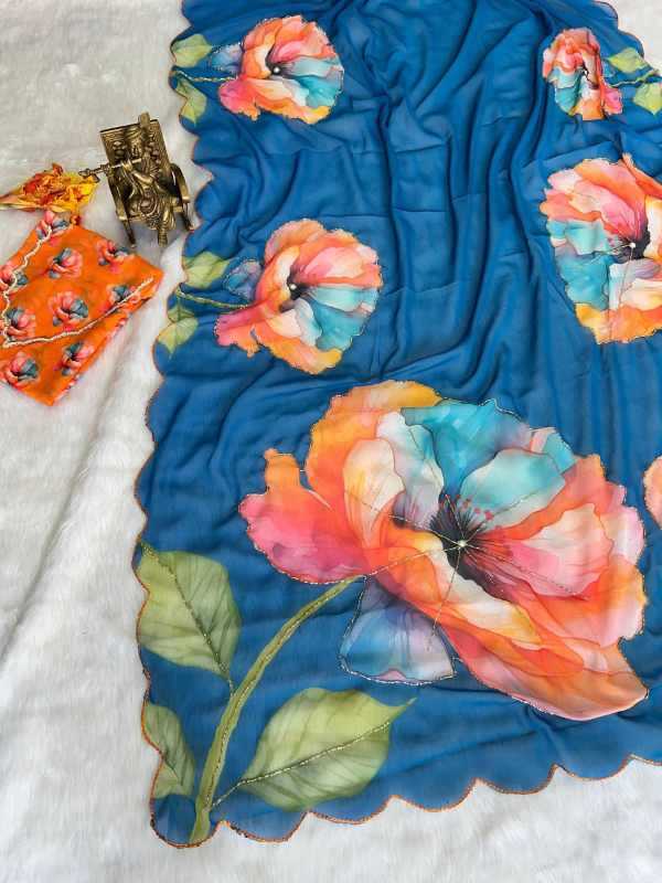 YNF Wholesale Georgette Printed Sarees KESH518 4438 | Surat Manufacturer