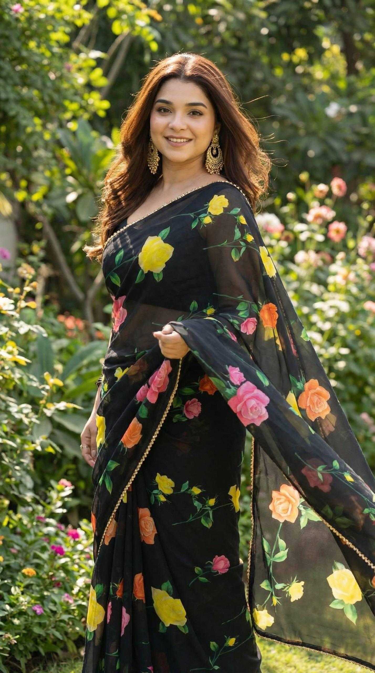 YNF Wholesale Georgette Printed Sarees KESH518 4487 | Surat Manufacturer